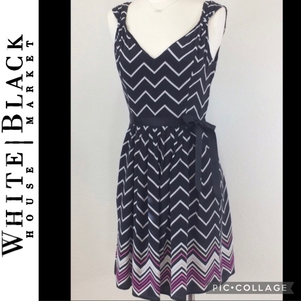 Silk Dress, Purple/Black/Pink, WHBM size 4